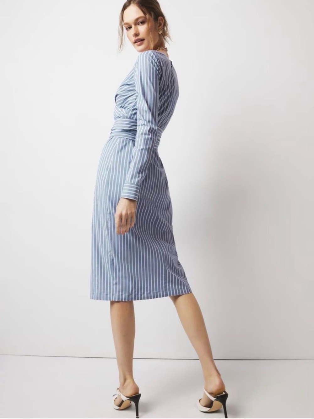 White House Black Market Women’s Asymmetrical Shirt Dress - Picture 2 of 8